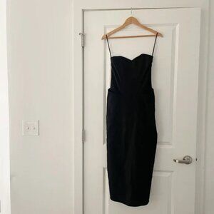 NWT Co Strapless Bustier Corset 100% Cotton Maxi Dress Minimalist Neutral